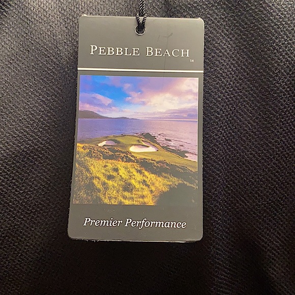 NWOT- Pebble Beach men’s black long-sleeved performance polo - Picture 4 of 6